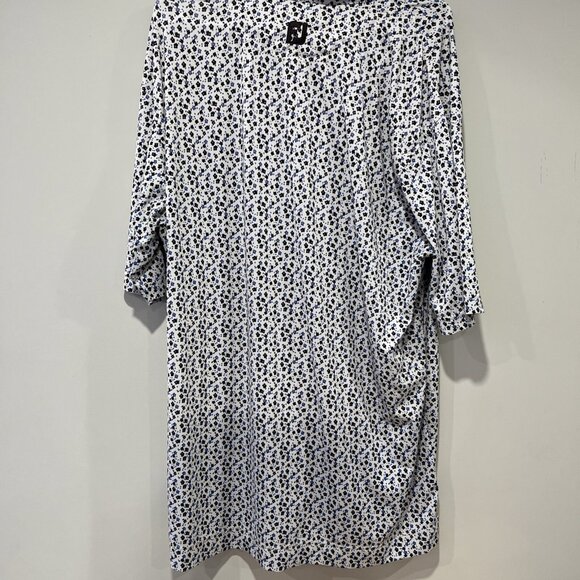 Footjoy Golf Polo Shirt Mens Floral Blue White Button XL FJ Hockley Valley Club - Picture 6 of 7